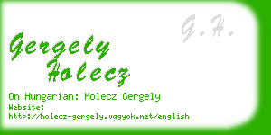 gergely holecz business card